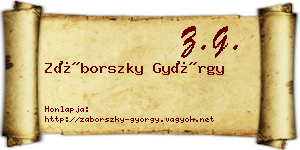 Záborszky György névjegykártya